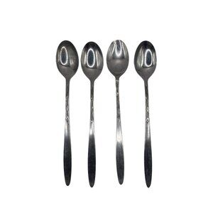 Amefa Tulip Time Stainless Steel iced Teaspoons Set Of 4 Discontinued Pattern